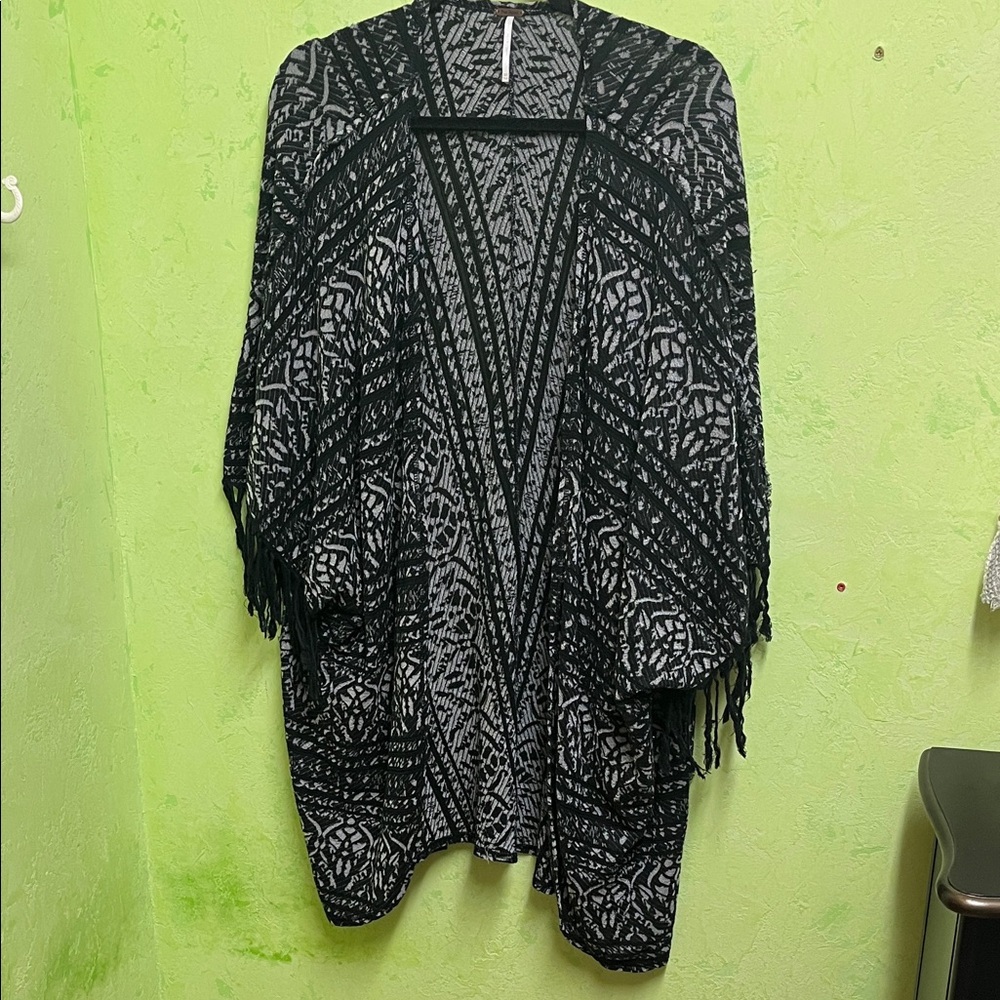 Free People Cardigan Fringe Top
